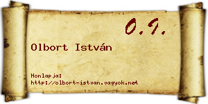 Olbort István névjegykártya